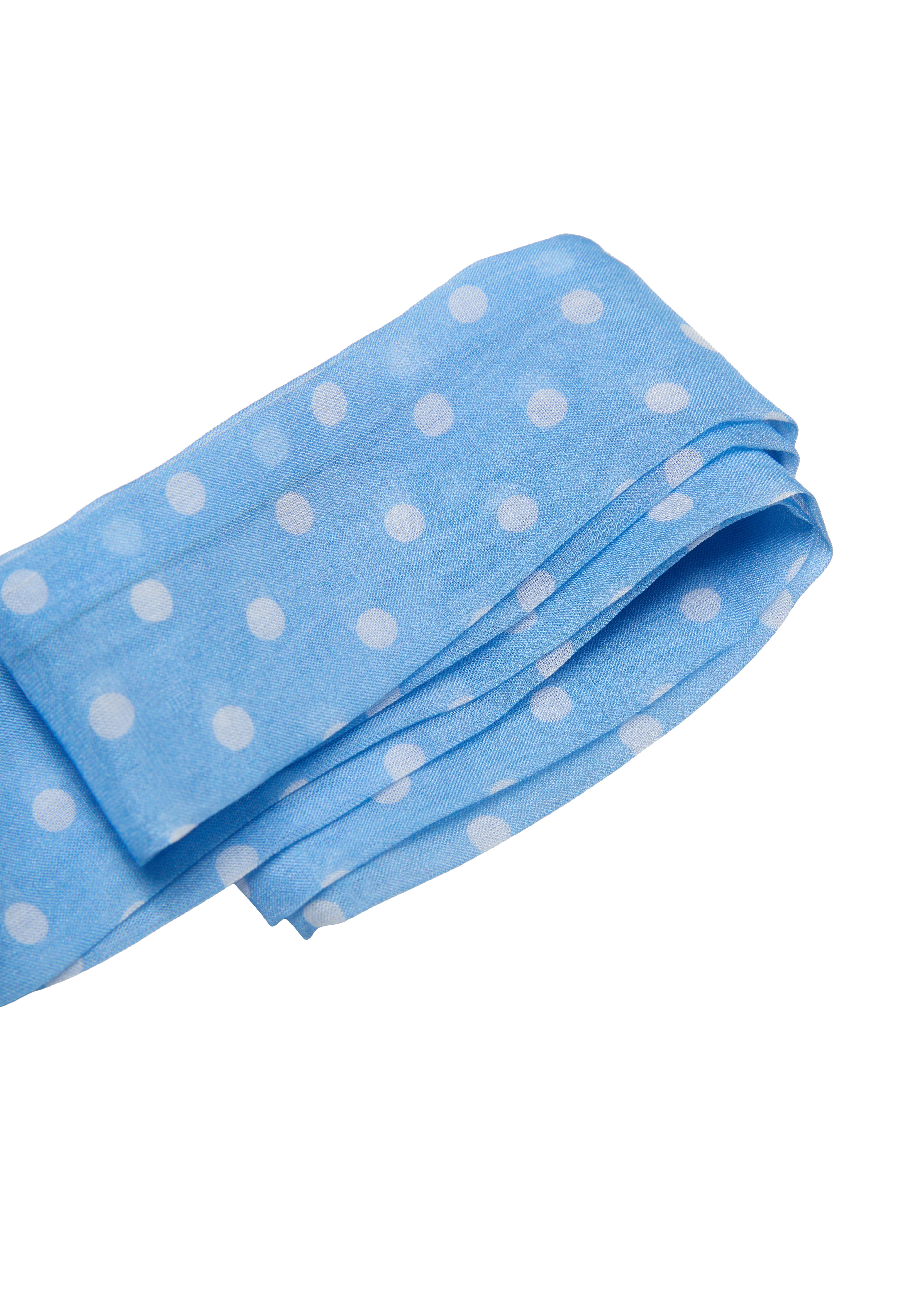 Le Petit Dot Silk Hair Ribbon Scarf - Azur