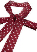 Le Petit Dot Silk Hair Ribbon Scarf - Bordeaux