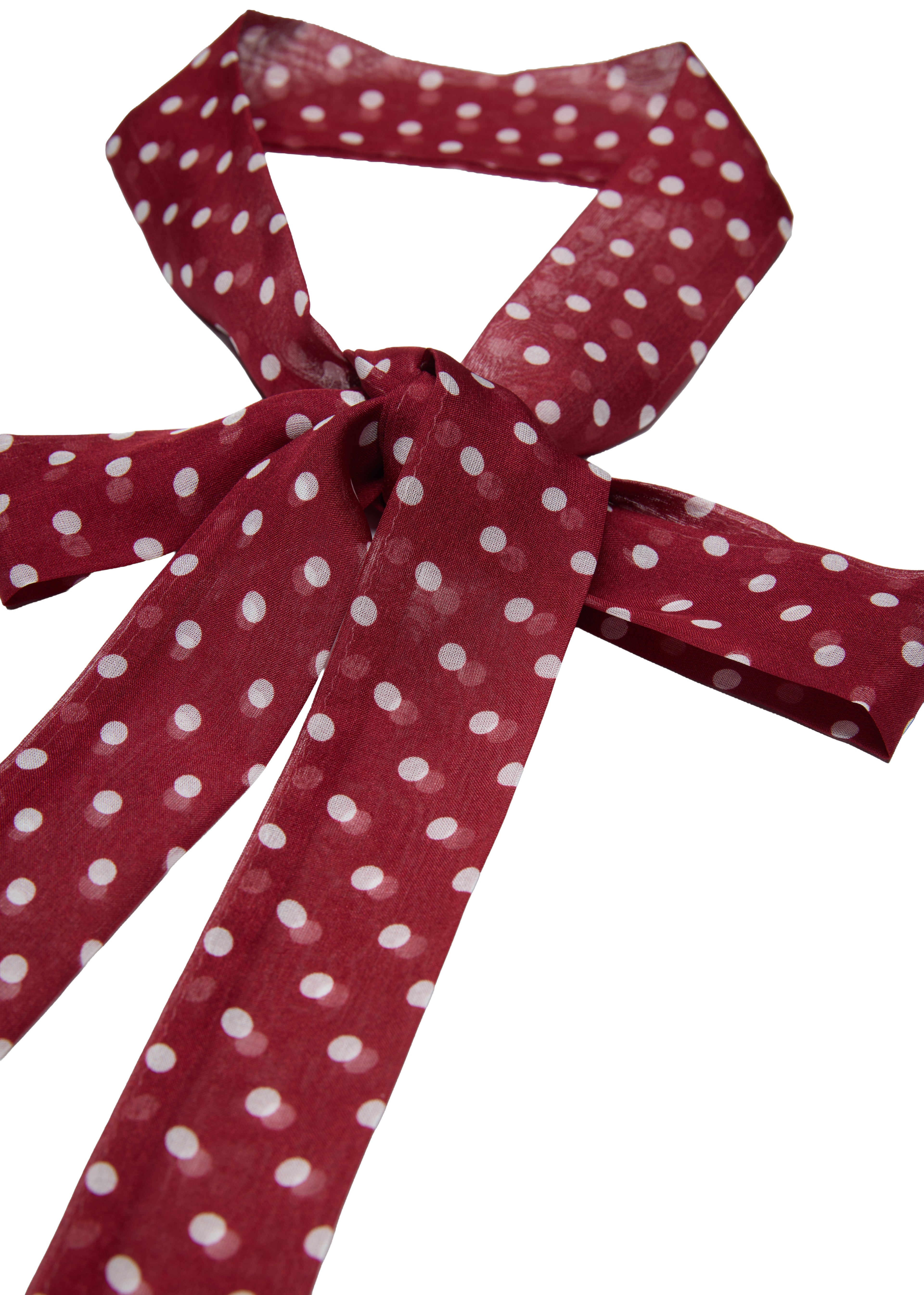 Le Petit Dot Silk Hair Ribbon Scarf - Bordeaux