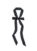 Le Petit Dot Silk Hair Ribbon Scarf - Midnight Caviar