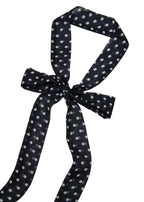 Le Petit Dot Silk Hair Ribbon Scarf - Midnight Caviar