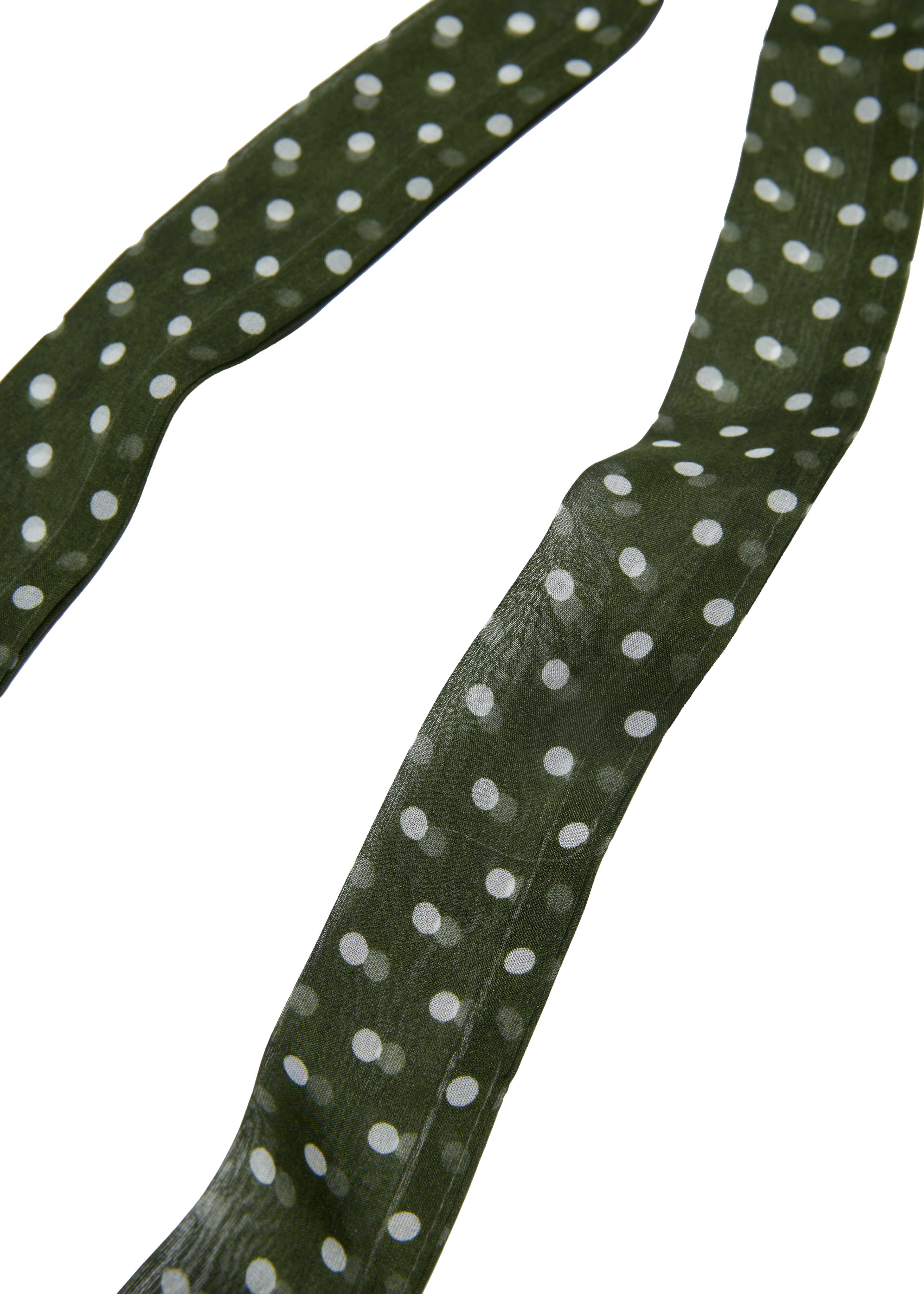 Le Petit Dot Silk Hair Ribbon Scarf - Olive