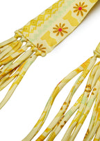 Frida With Love Silk Skinny Fringe Scarf - Marigold Sol
