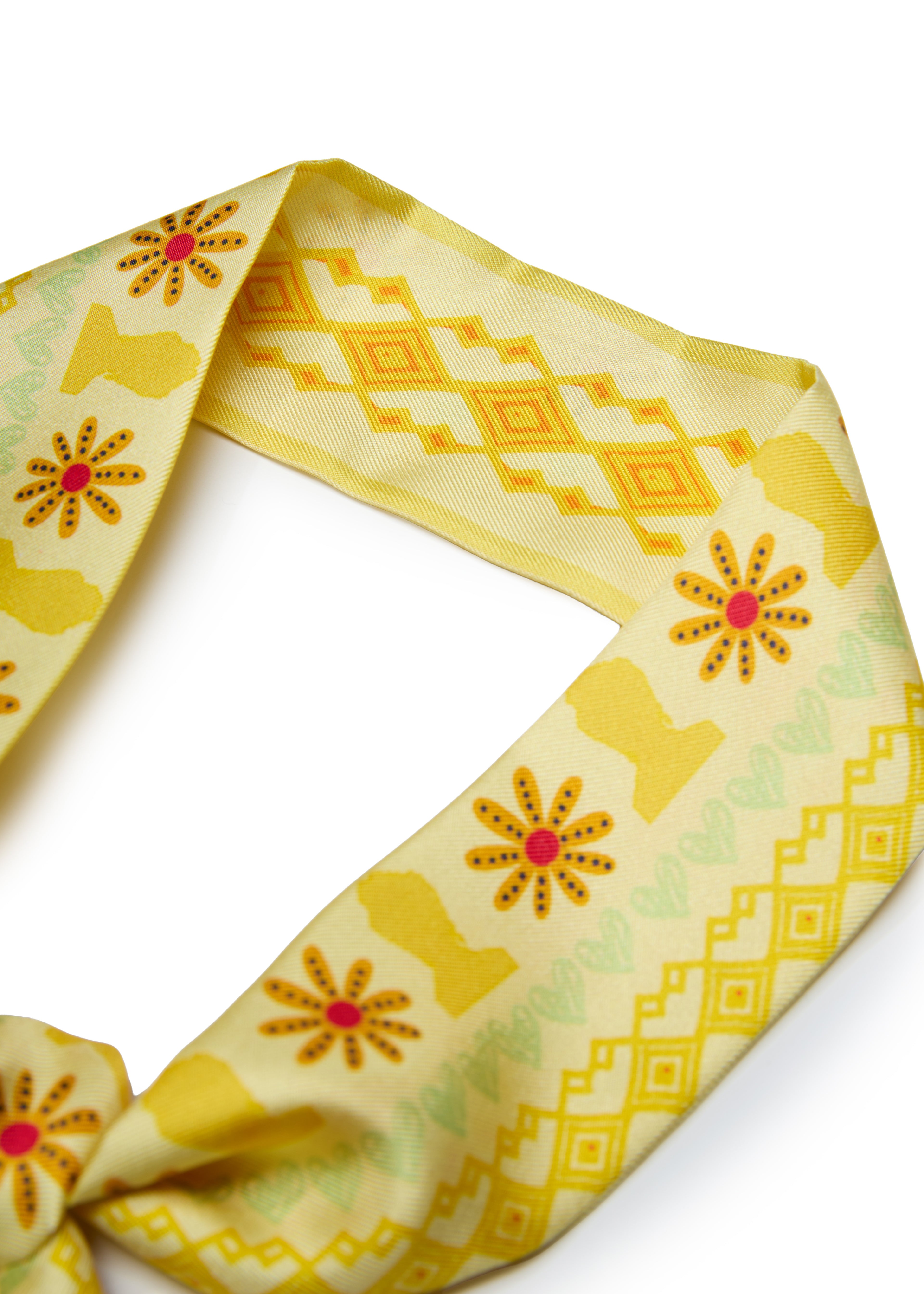 Frida With Love Silk Skinny Fringe Scarf - Marigold Sol