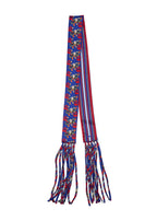 Frida With Love Silk Skinny Fringe Scarf - Cobalt Corazón