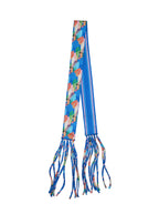 Frida With Love Silk Skinny Fringe Scarf - Azul Muse