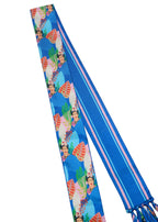 Frida With Love Silk Skinny Fringe Scarf - Azul Muse