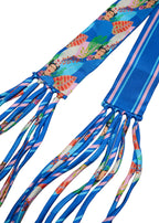 Frida With Love Silk Skinny Fringe Scarf - Azul Muse