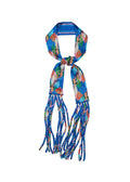 Frida With Love Silk Skinny Fringe Scarf - Azul Muse