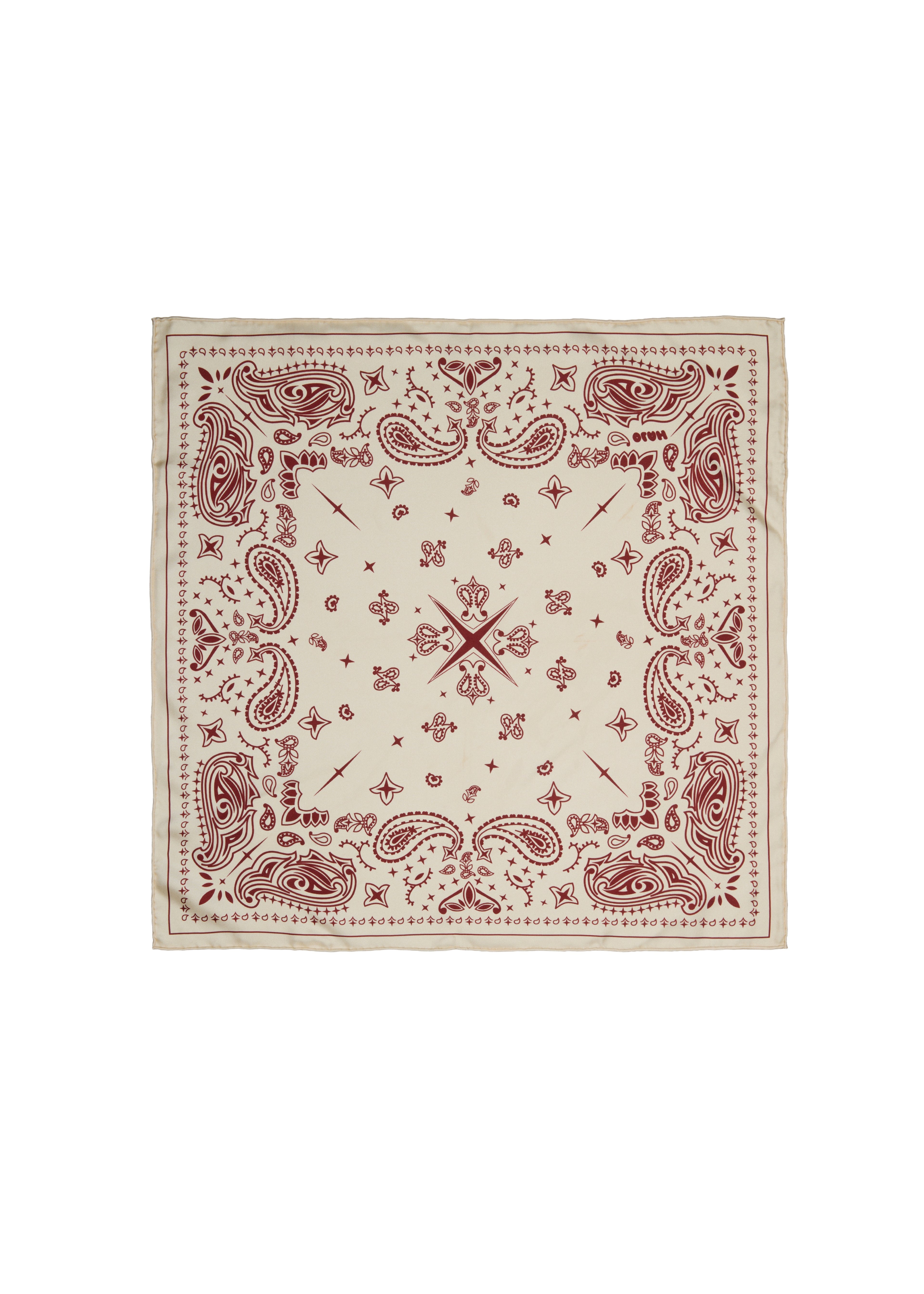 Paisley Silk Bandana Scarf - Vanilla Cream