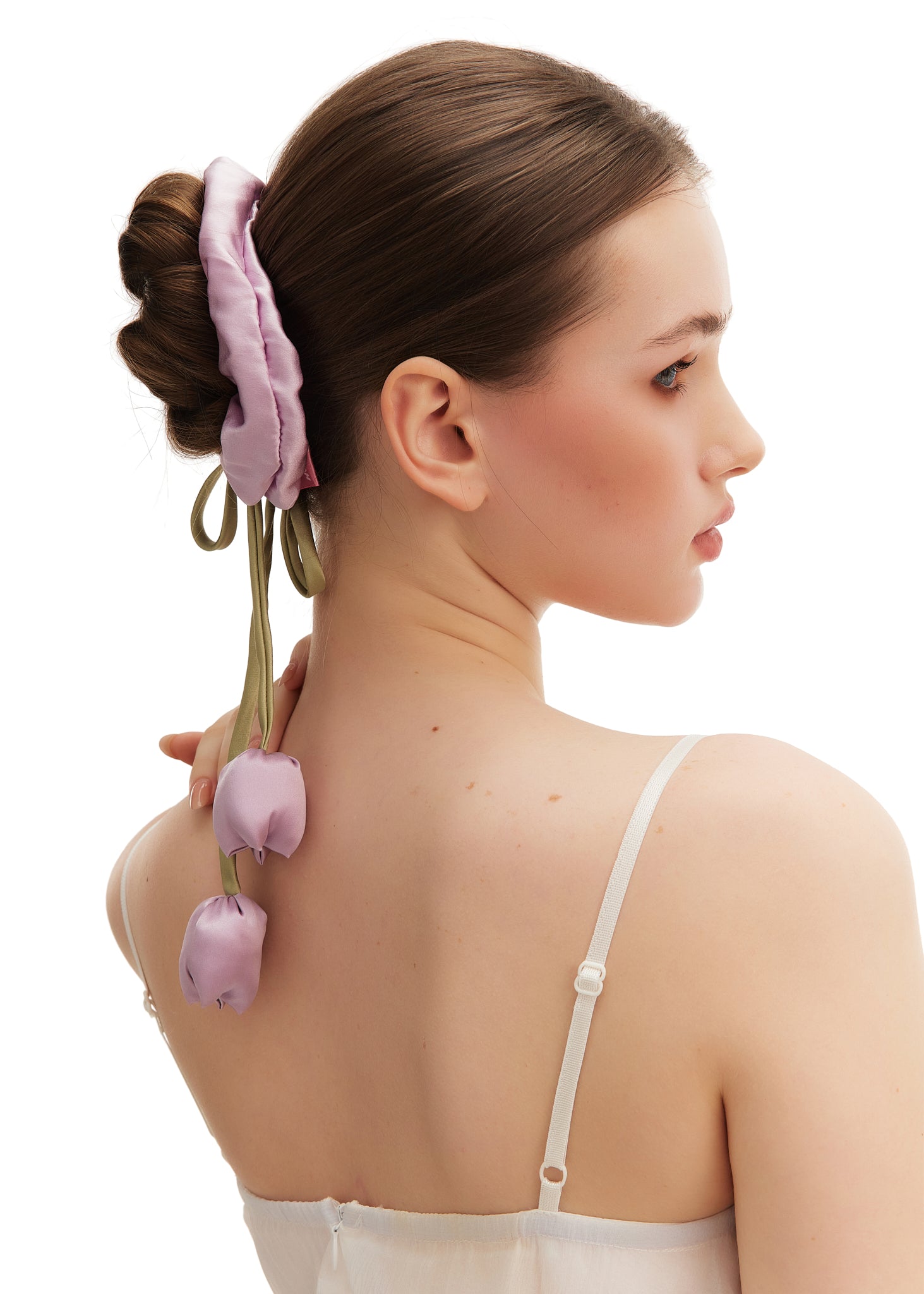 Tulip Silk Hair Tie Scrunchie - Lavender