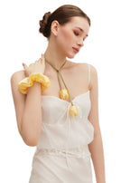 Tulip Silk Hair Tie Scrunchie - Lemon Mist