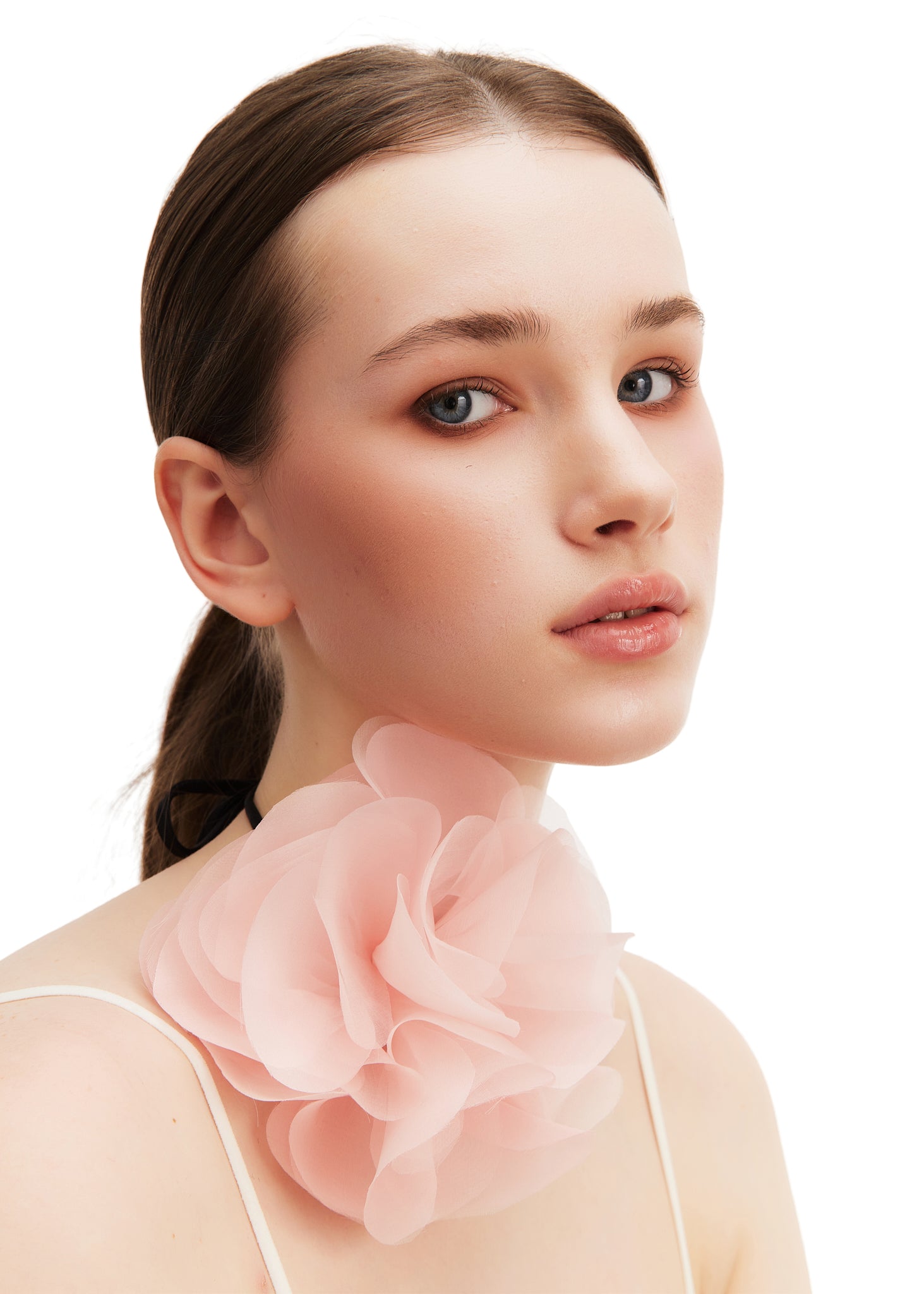 Olah Bloom Silk Flower Pin - Pink Veil