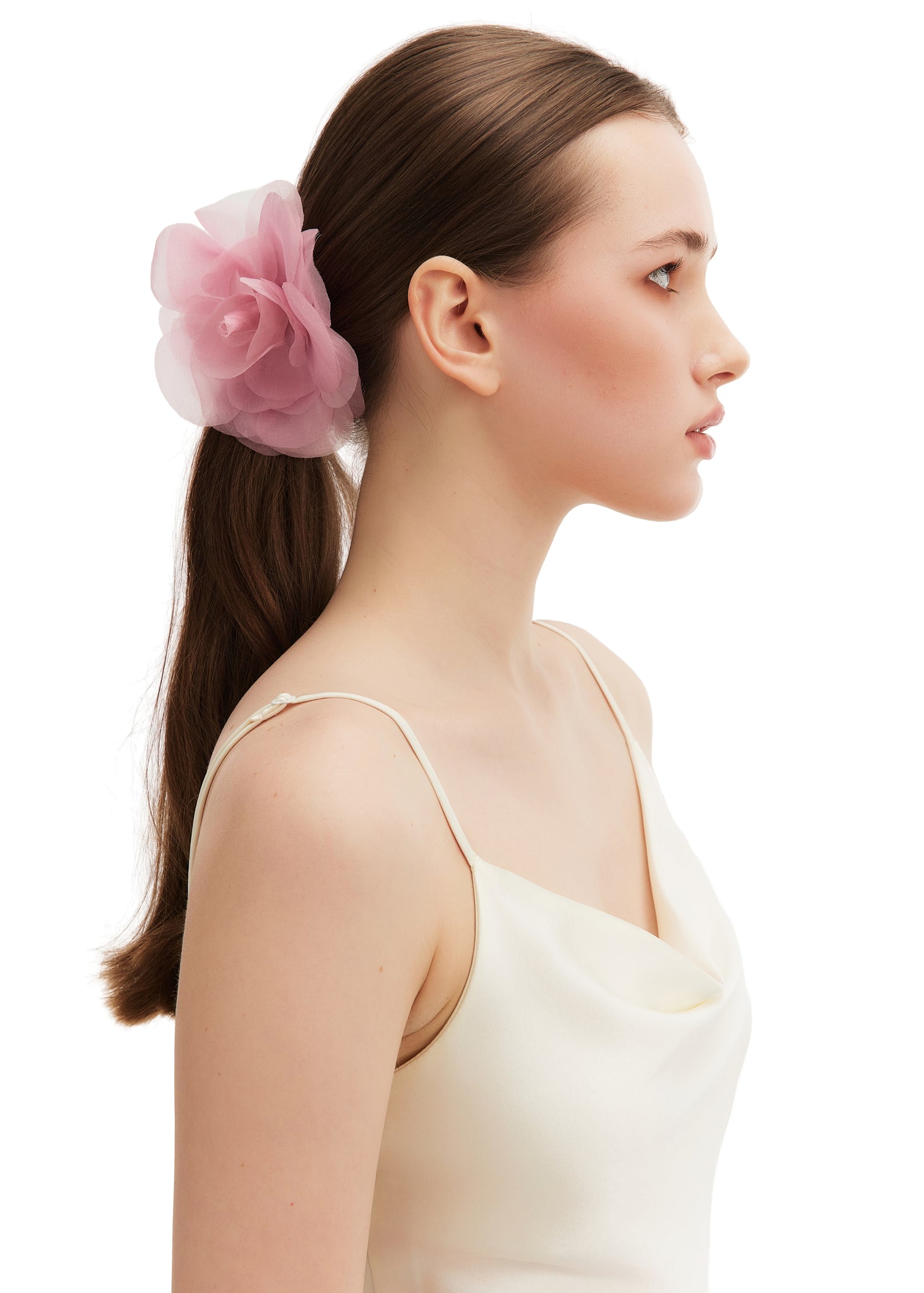 Olah Bloom Silk Flower Pin - Dusty Rose