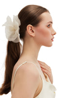 Olah Bloom Silk Flower Pin - Moon Rose