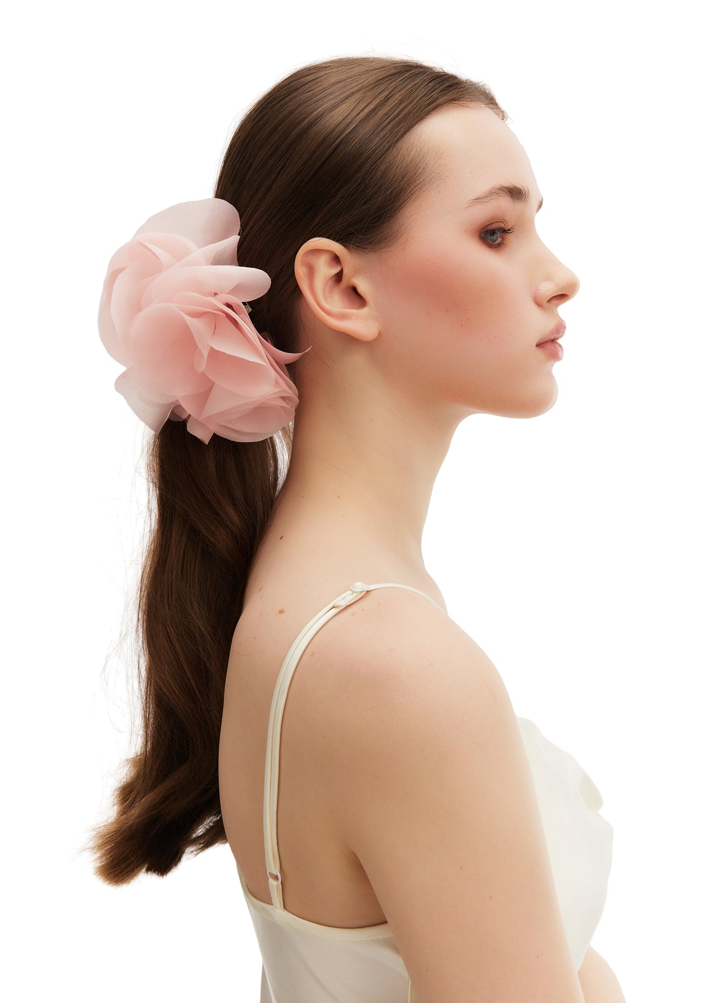 Olah Bloom Silk Flower Pin - Pink Veil