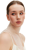 Silk Organza Skinny Scarf - White