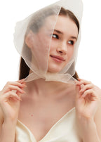 Silk Organza Triangle Scarf - White