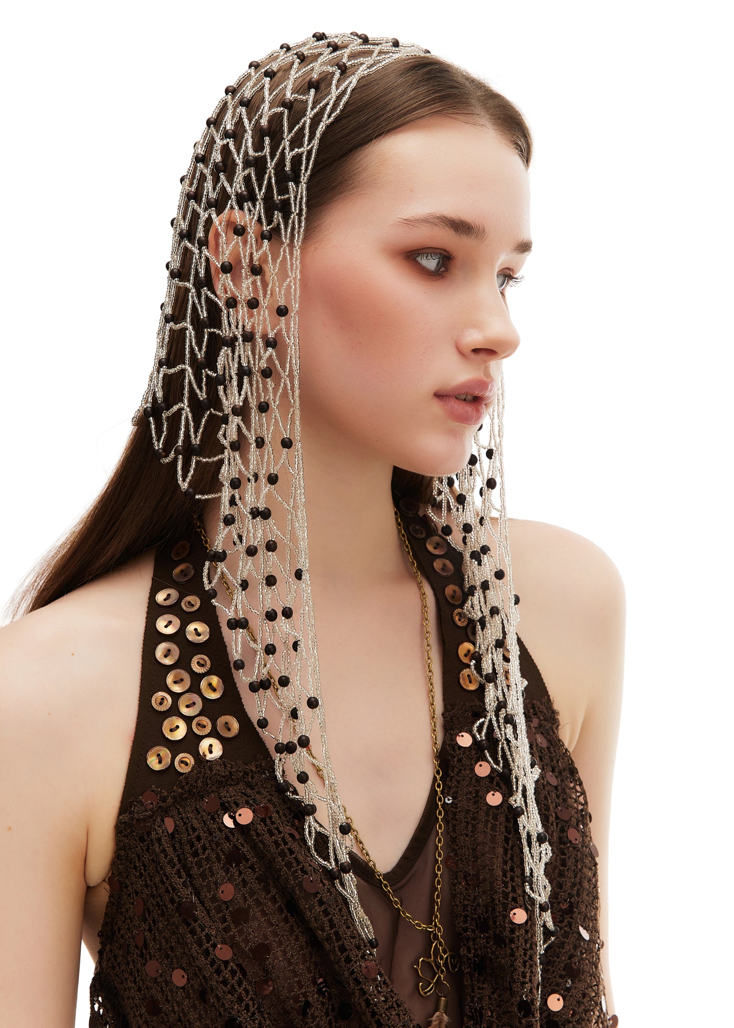 Olah x Hakhu Ancestral Beaded Veil — Yaku Eclipse