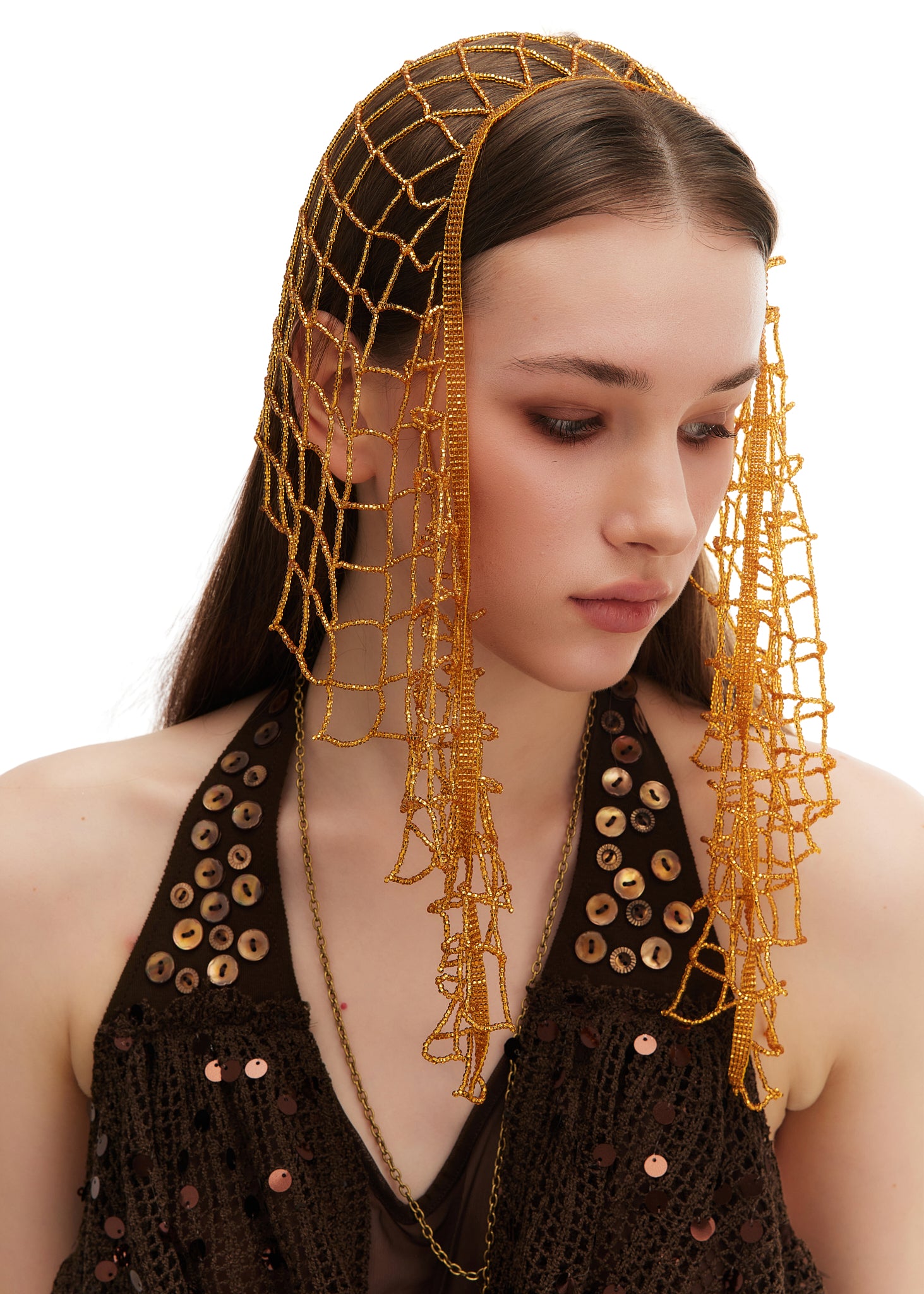 Olah x Hakhu Ancestral Beaded Veil — Inti Sol