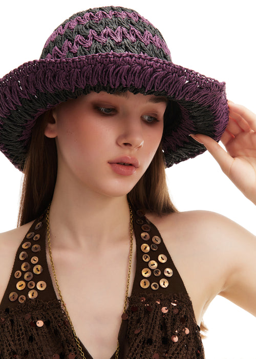 Blackberry Jam Packable Straw Hat