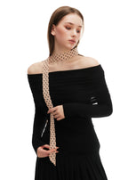 Le Petit Dot Silk Hair Ribbon Scarf - Champagne