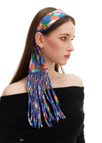 Frida With Love Silk Skinny Fringe Scarf - Azul Muse