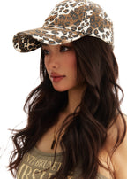 Leopard Print Baseball Cap - Cream Cocoa