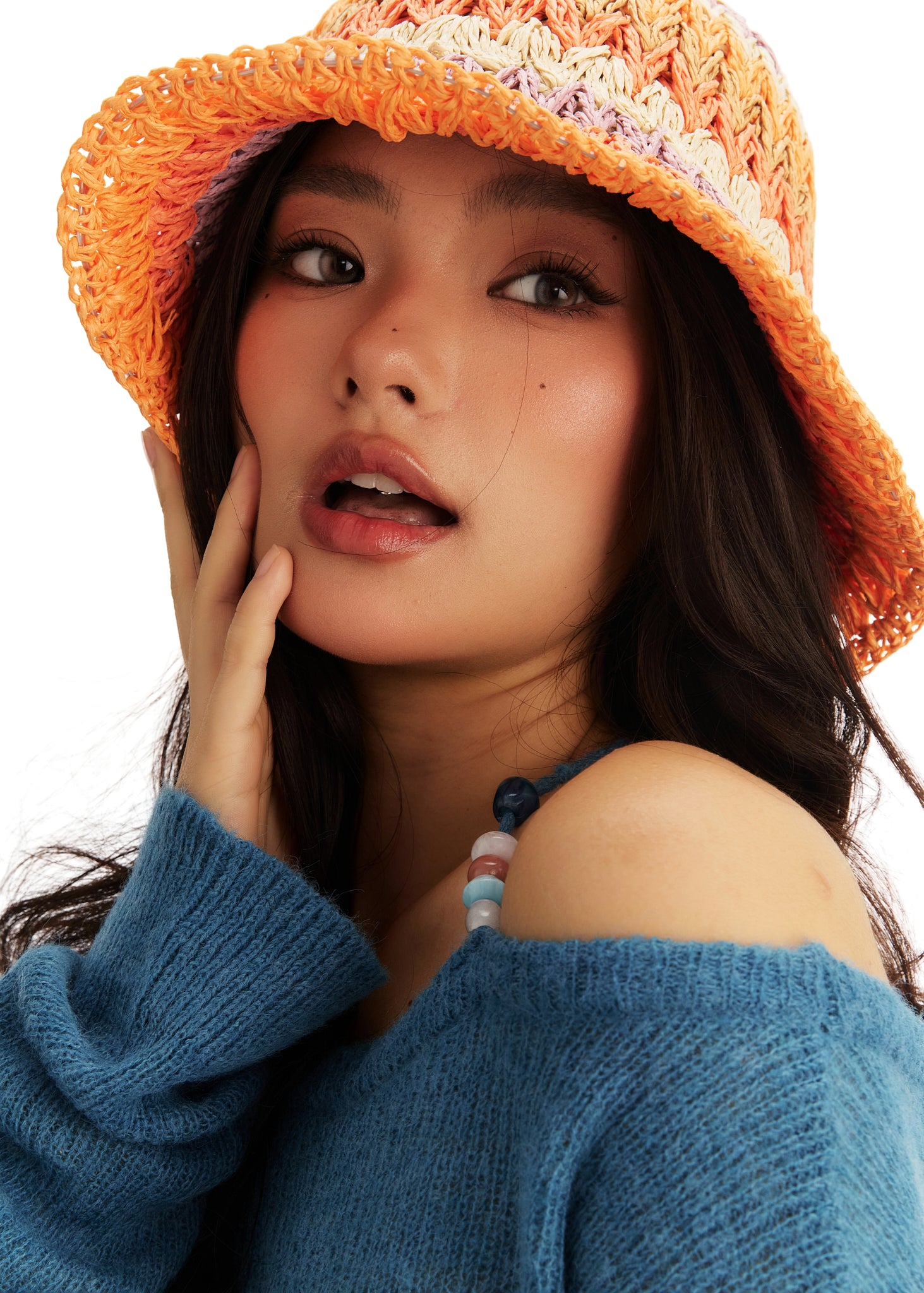 Peach Bellini Packable Straw Hat