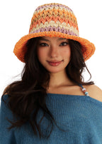 Peach Bellini Packable Straw Hat