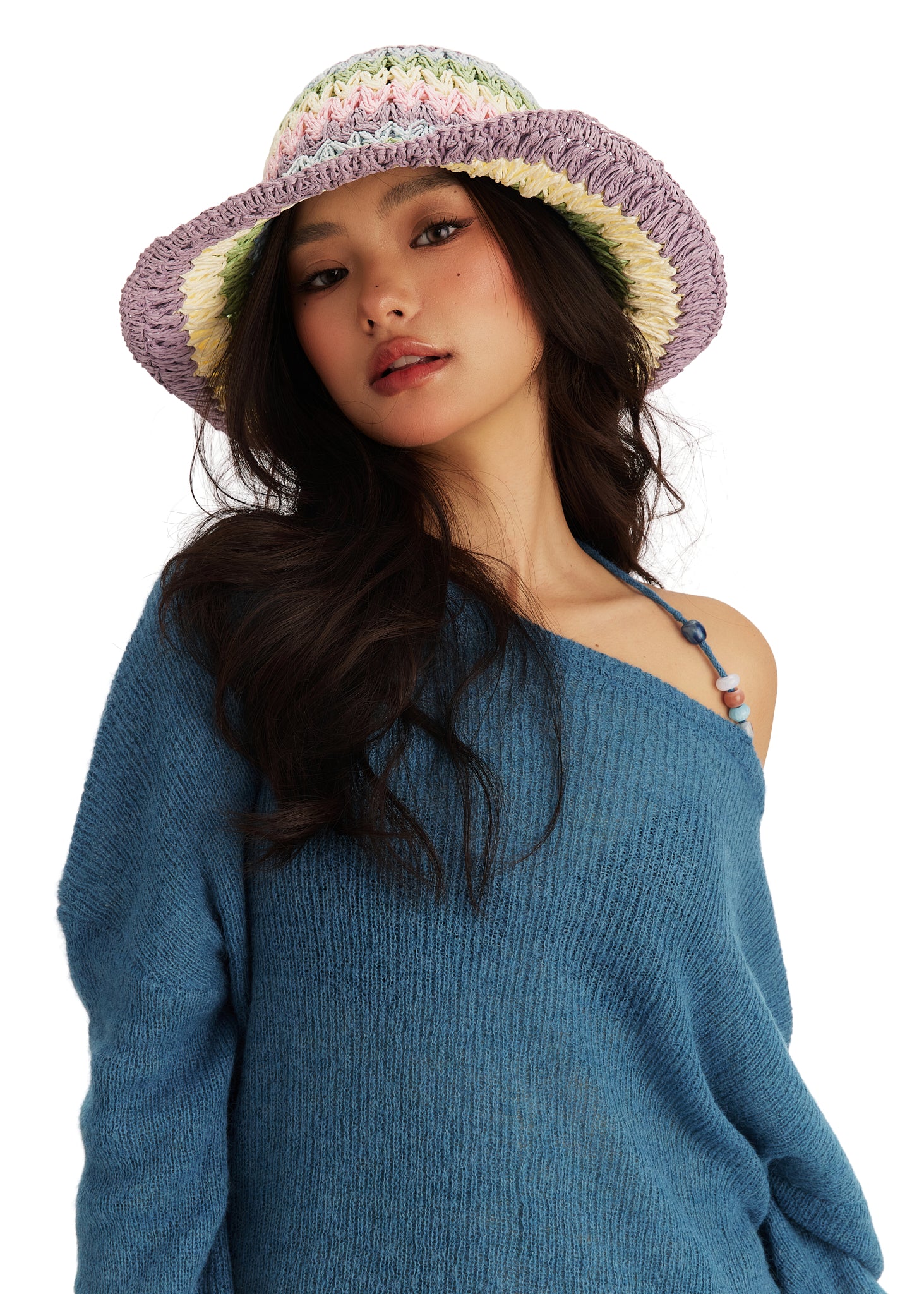 Lavender Breeze Packable Straw Hat