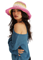 Raspberry Lemonade Packable Straw Hat