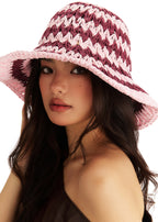 Strawberry Macaron Packable Straw Hat