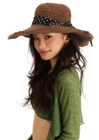 Wild Brim Packable Straw Hat with Silk Ribbon - Café Noir