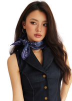 Paisley Silk Bandana Scarf - Midnight Navy