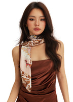 Barcelona Silk Square Scarf - Gothic Brown