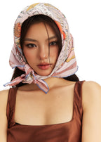 Rome Silk Square Scarf - Roman Blush