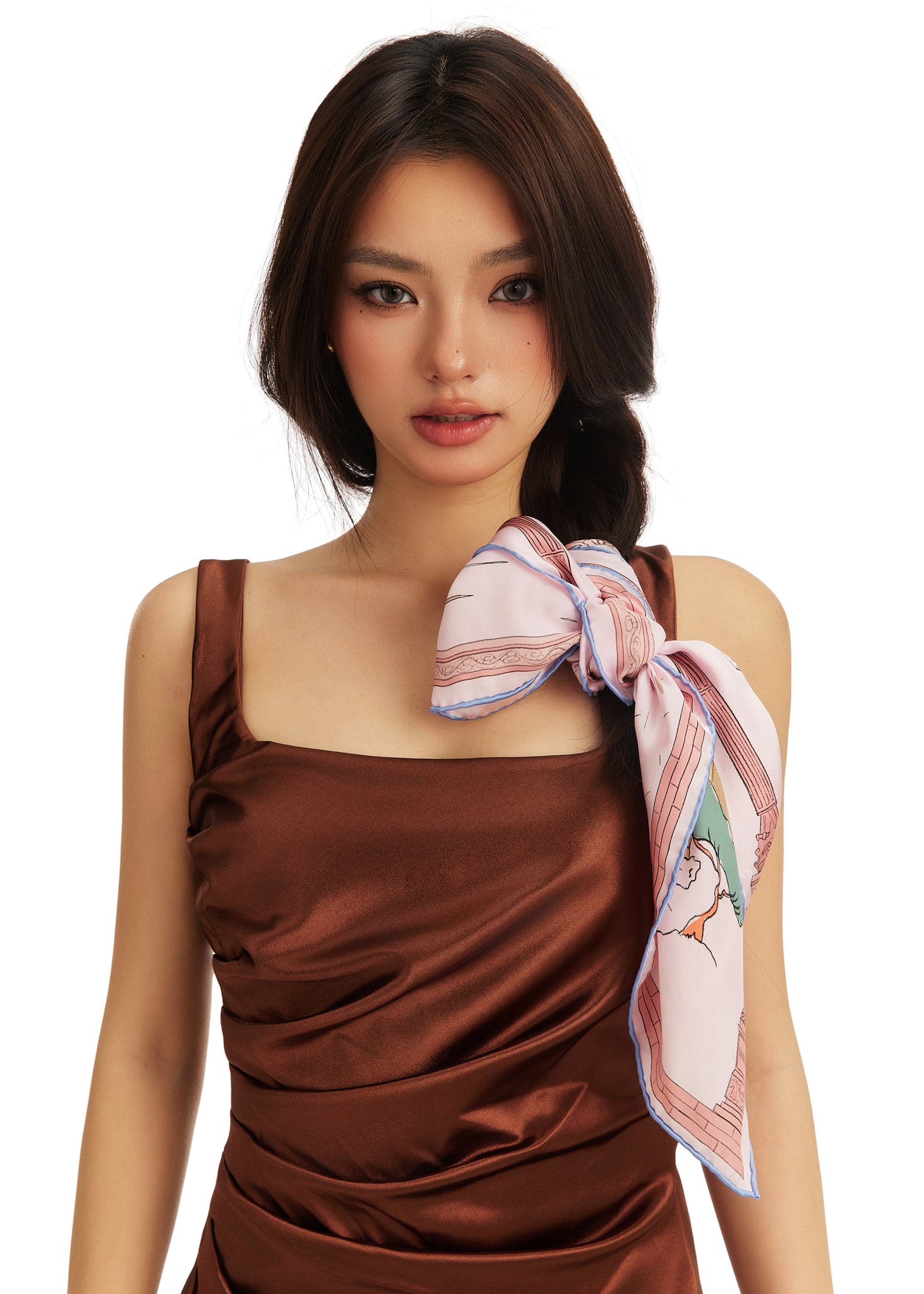 Rome Silk Square Scarf - Roman Blush