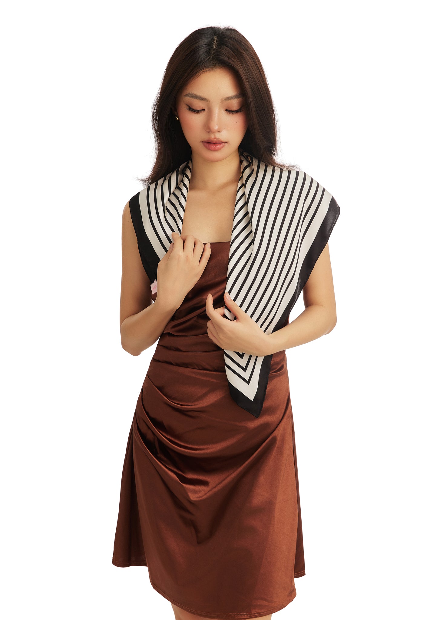 Stripe Mood Silk Bandana Scarf