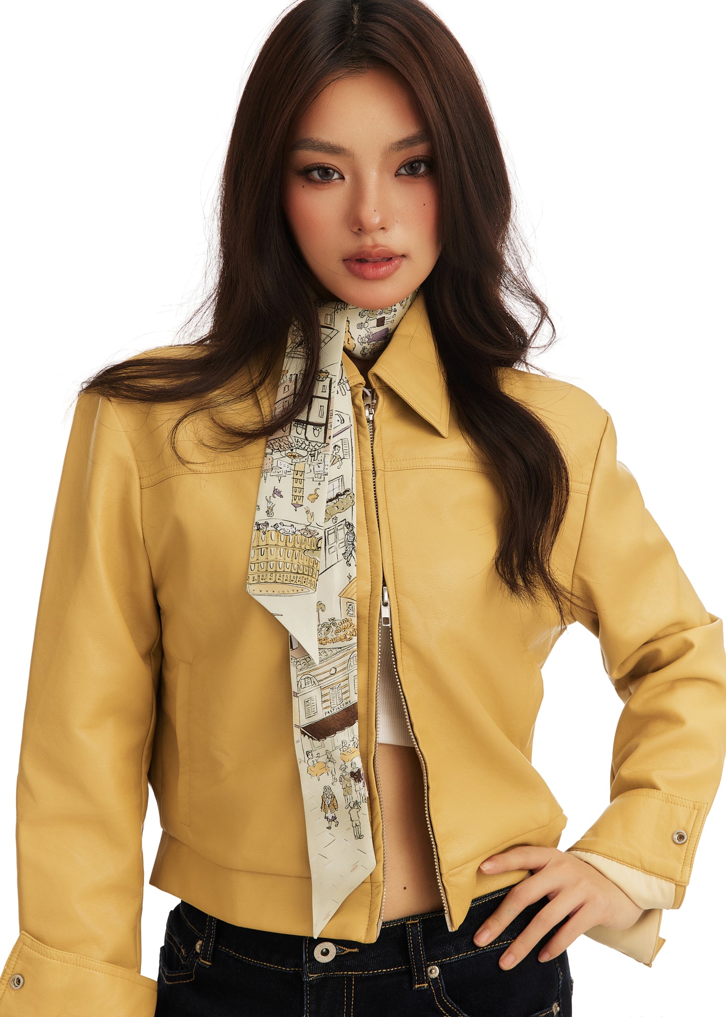 Rome Silk Skinny Scarf - Soft Limestone
