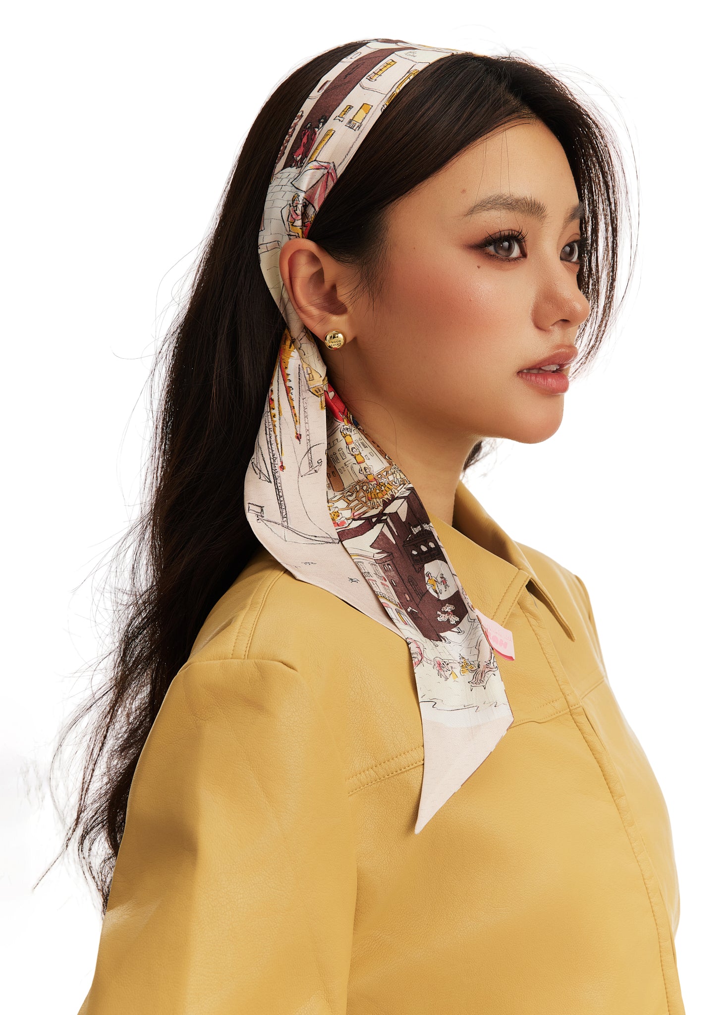 Barcelona Silk Skinny Scarf - Gothic Brown