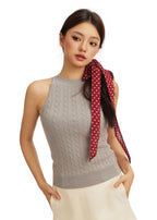 Le Petit Dot Silk Hair Ribbon Scarf - Bordeaux