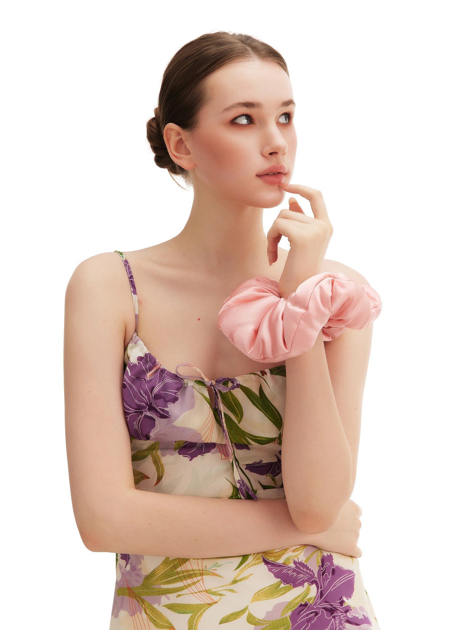 Olah Silk Marshmallow Scrunchie - Blush Pink