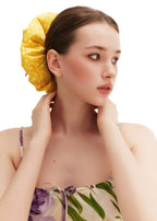 Olah Silk Marshmallow Scrunchie - Lemon Polka