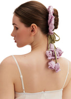 Lily of the Valley Silk Hair Tie Scrunchie - Purple