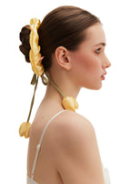 Tulip Silk Hair Tie Scrunchie - Lemon Mist