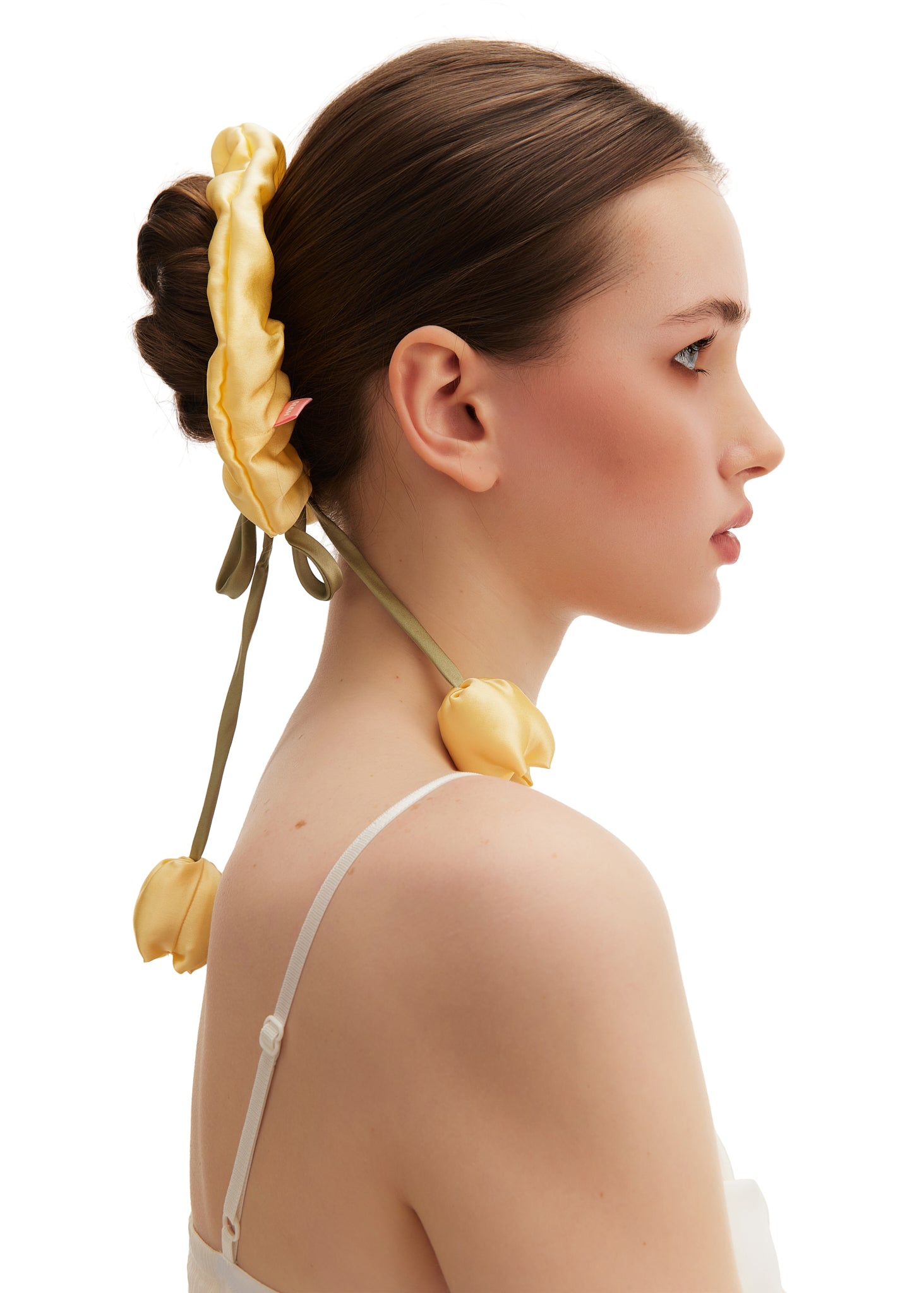 Tulip Silk Hair Tie Scrunchie - Lemon Mist