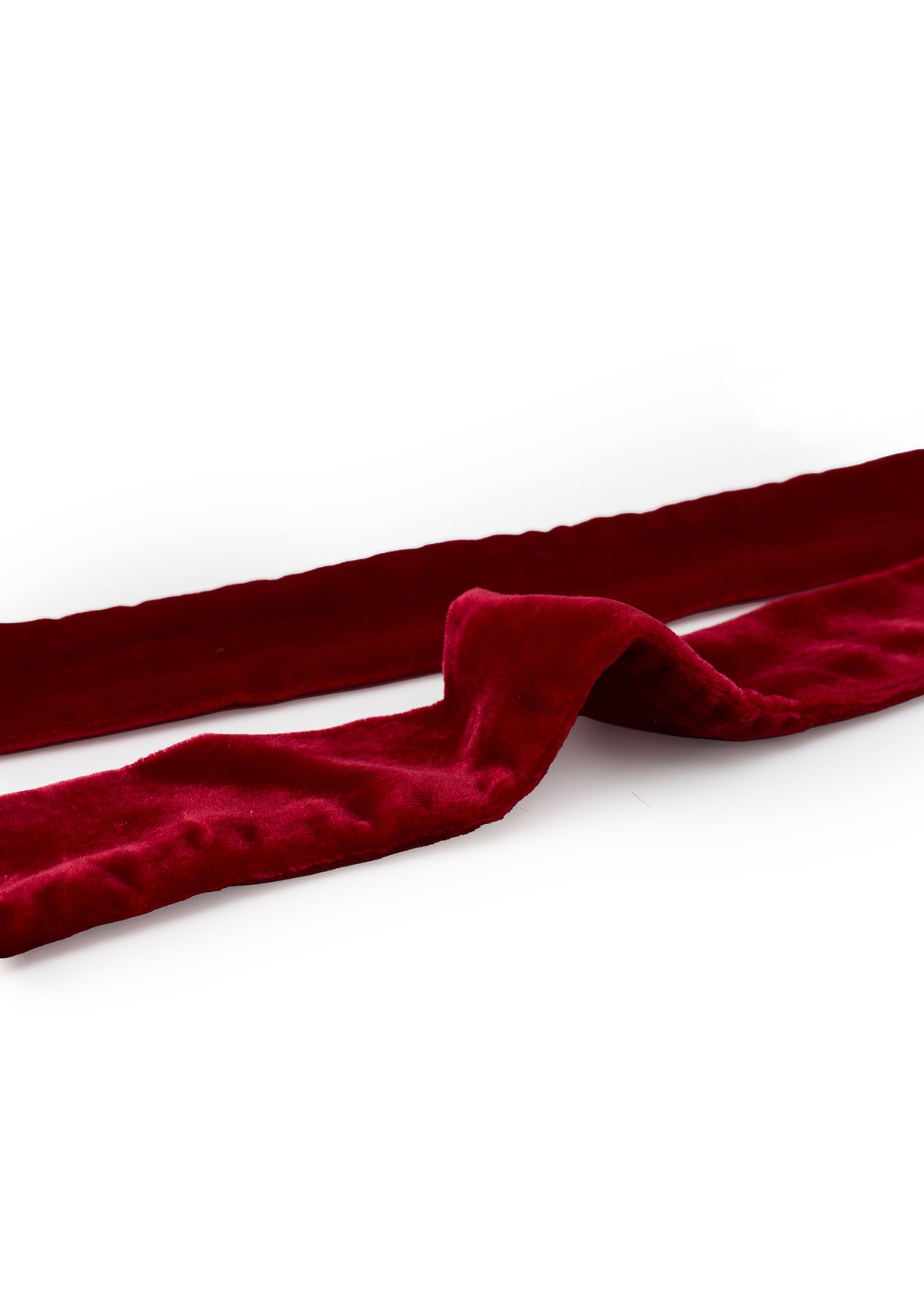 Olah Silk Velvet Ribbon Scrunchie - Red