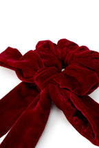 Olah Silk Velvet Ribbon Scrunchie - Red