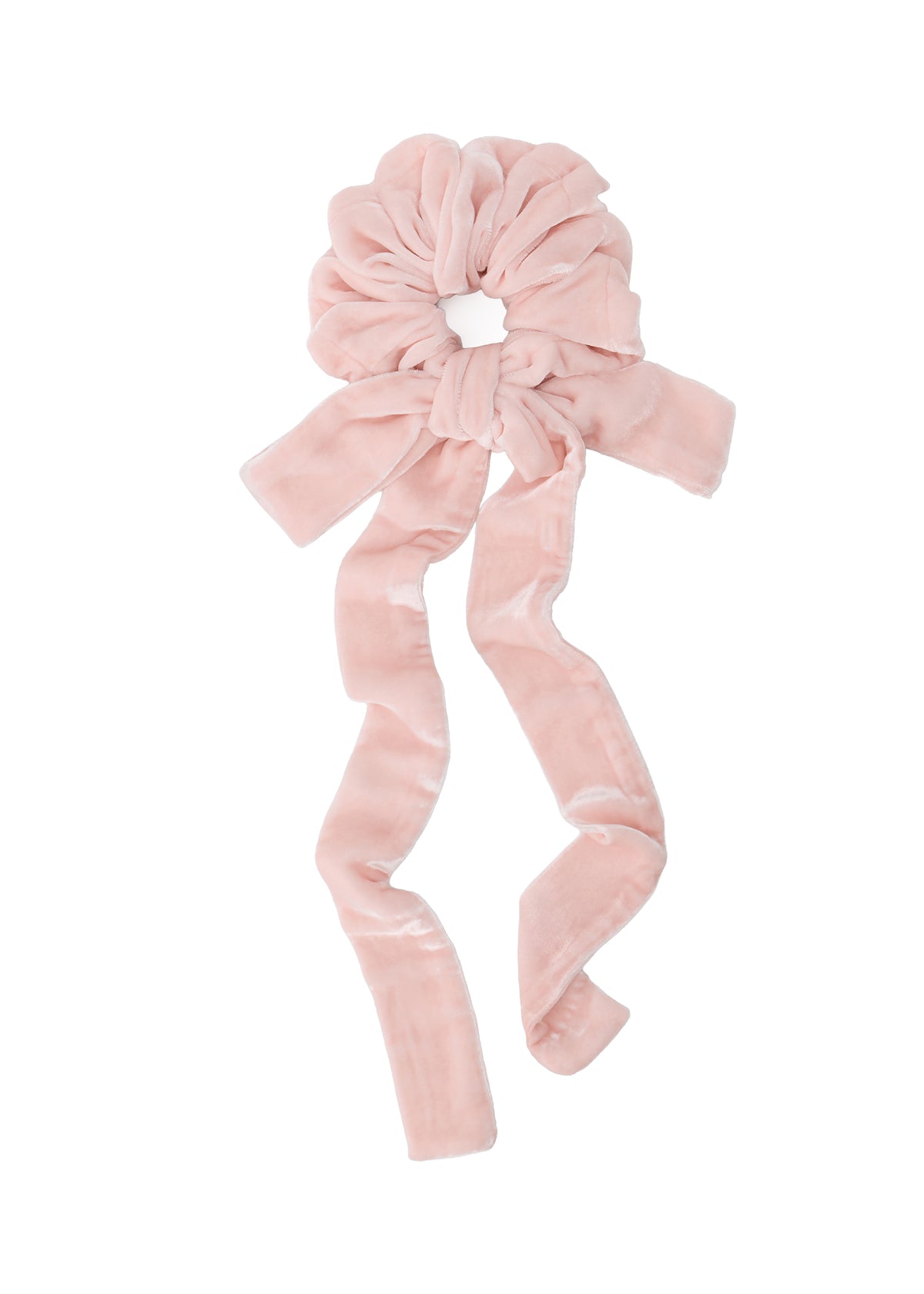 Olah Silk Velvet Ribbon Scrunchie - Pink